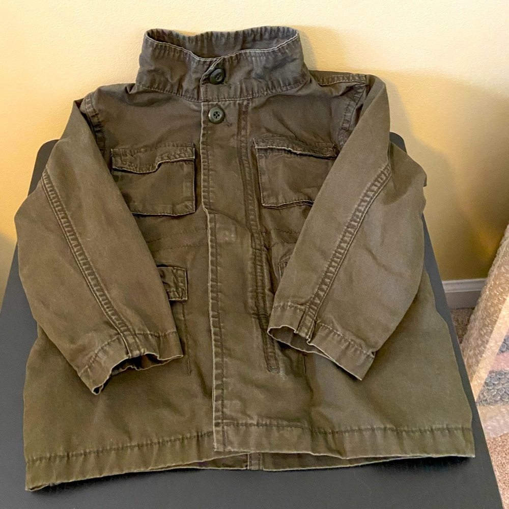 Gap Khaki Jacket Toddler Boy Green Fall Spring Light Outside Casual
